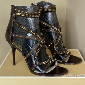 Michael Kors Studded Leather Cut Out Heels